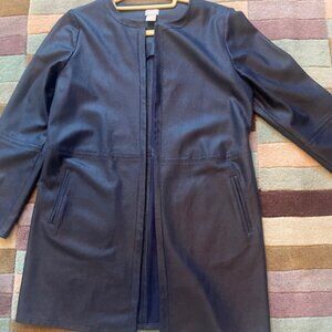 Chico's Fauz Leather Navy Coat, size 0